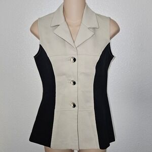 Breakin Loose Vintage Colorblock Vest‎ Top Button Up